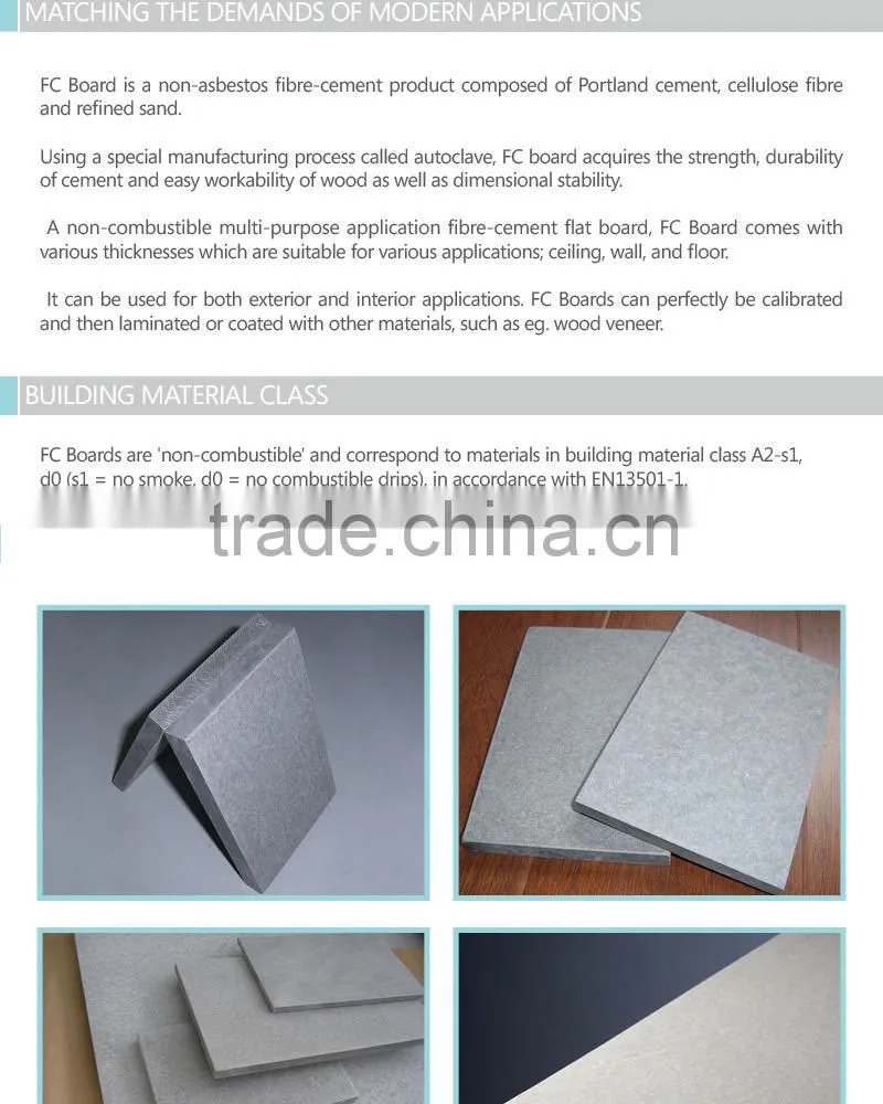 Australian code fibro cement compressed sheet 18mm*1200mm*2700mm