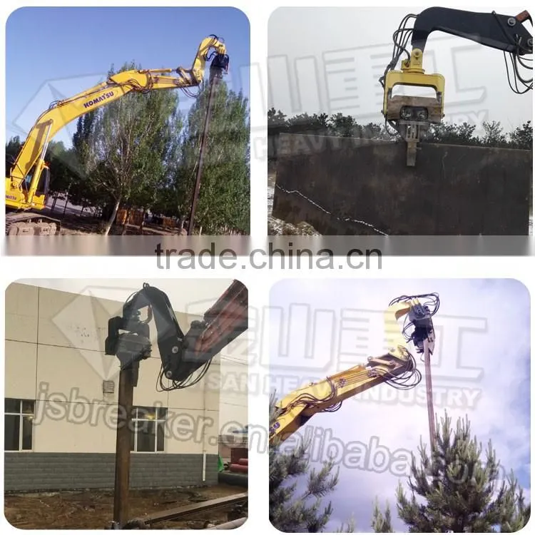 20 ton excavator attachment hydraulic pile driver used for tree planting, municipal garden, highroad etc.