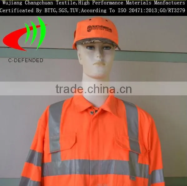 conductive fabric with fire retardant coating for fireman uniform