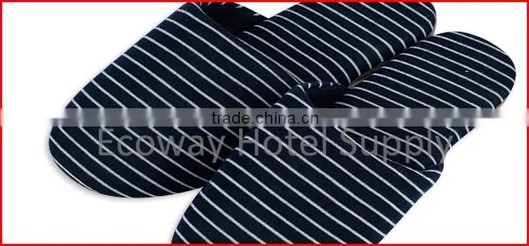 Factory OEM Hot Sale Disposable Stripe Home Soft Slippers