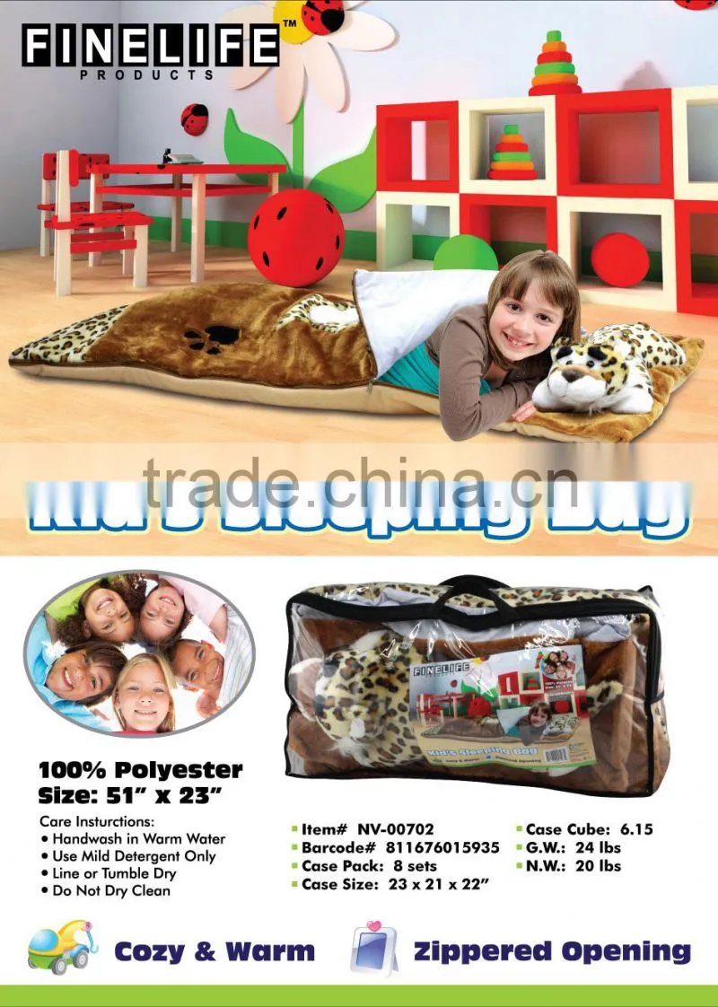 Kids sleeping bag with pillow with monkey cartoon pattern top sales in korea and Japan