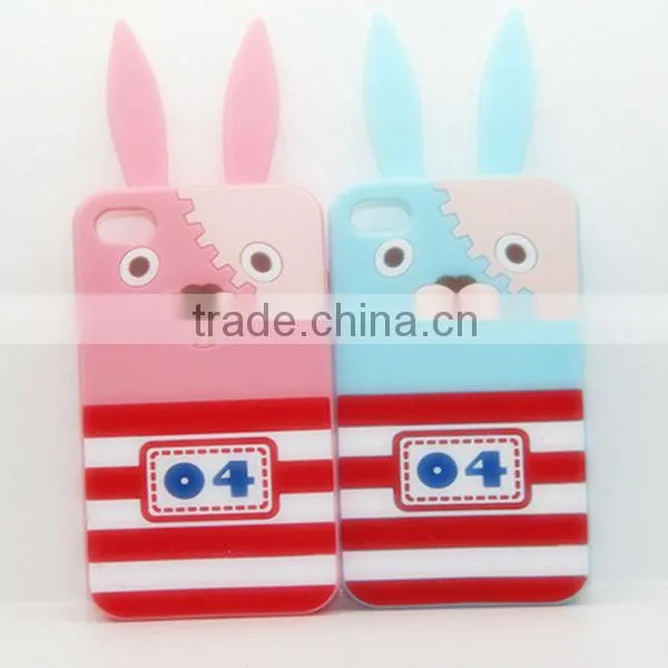 2013 the most popular custom cartoon design silicone mobile phone cases for Prison Rabbit