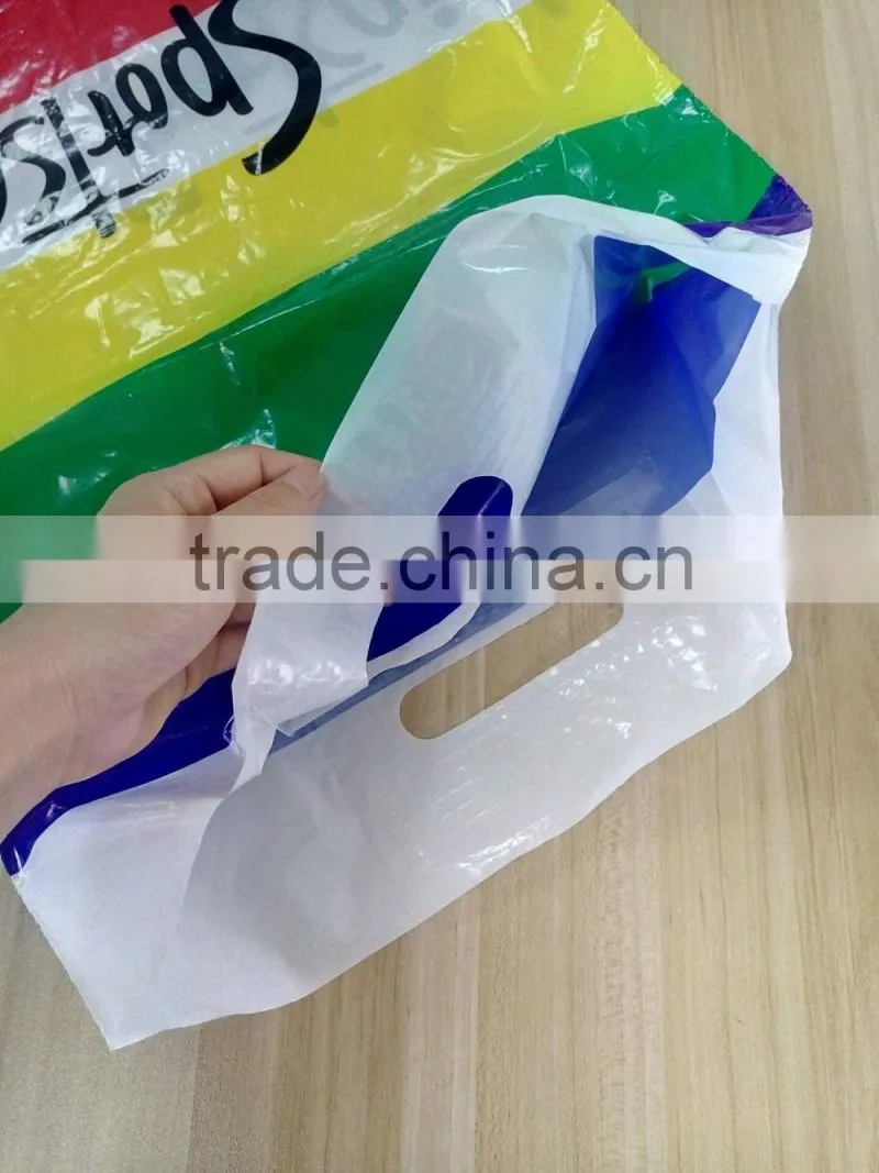 Custom logo die cut bag wholesale plastic promotional bag