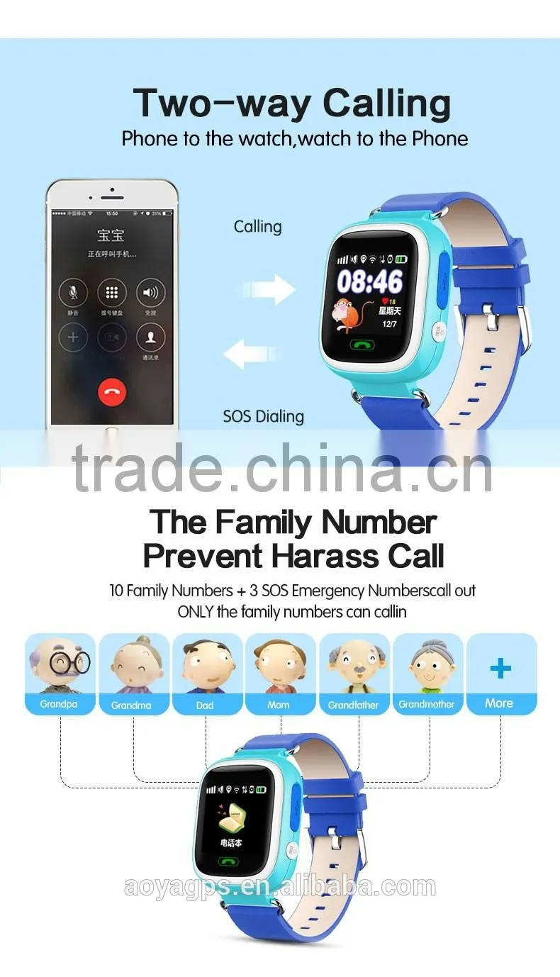 Wholesale GPS Tracker Kids Watch Phone GSM SOS Button Pedometer Touch Screen