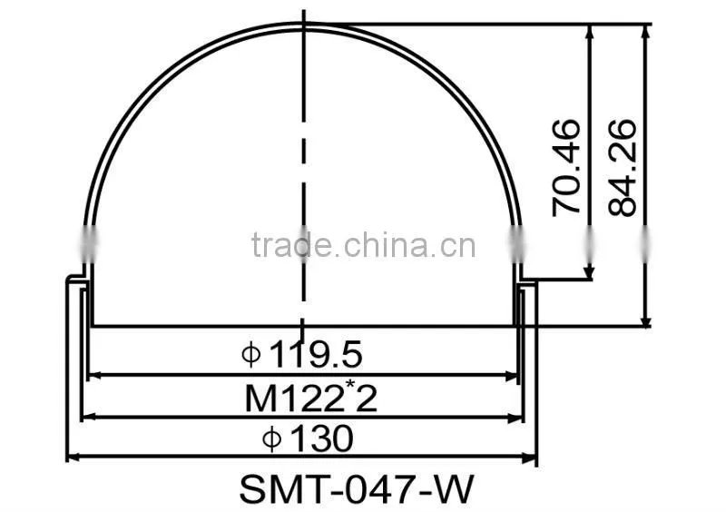 CCTV Dome Covers SMT-047-W, Screw-thread Bubbles Covers