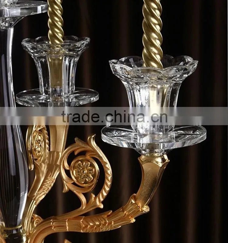 wedding / home decorative 5 golden arms crsytal candelabra