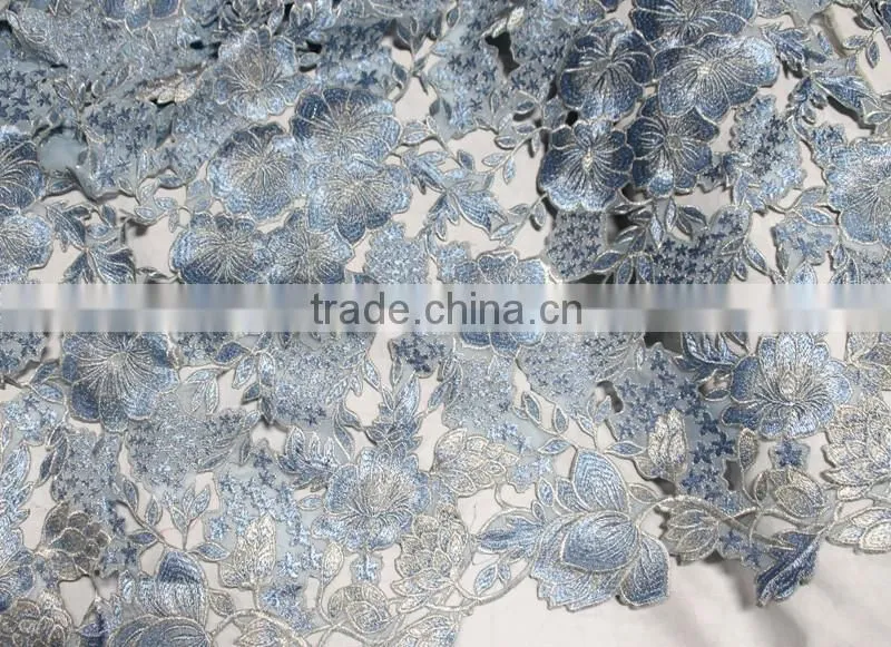 heavy lace fabric Dubai beaded embroidery designs flower lace chemical cord lace fabrics