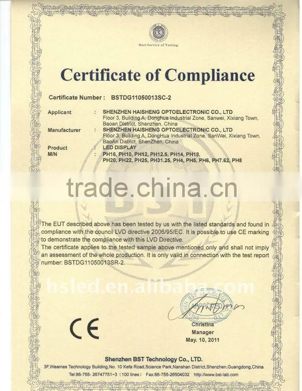 hsgd led display led display outdoor with CE certificate