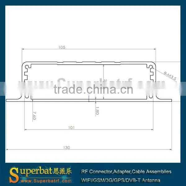 GPS aluminium extrusion enclosure