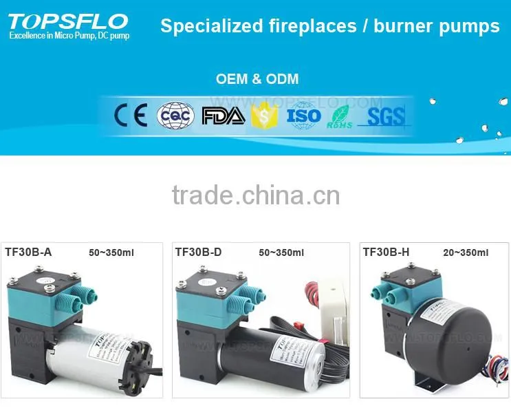Diaphragm liquid corrosion resistance brushless dc small stable flow liquid pump for fireplace