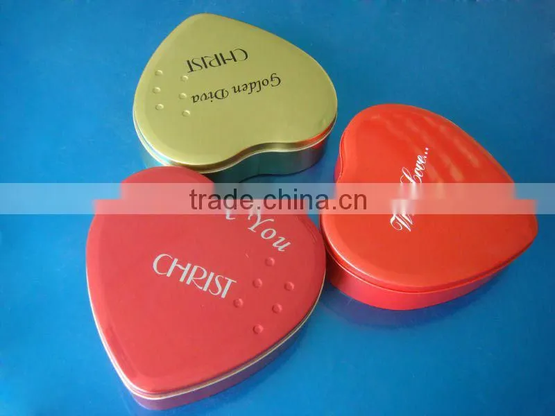 Heart Shape Chocolate Tin Box for Saint Valentine's Day