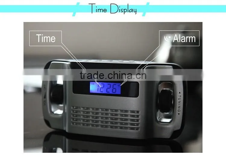 CE Multi-function Dynamo AM FM Radio with LED Flashlight Torch / Portable Solar Radio with Emergency Mobile Phone Charger
