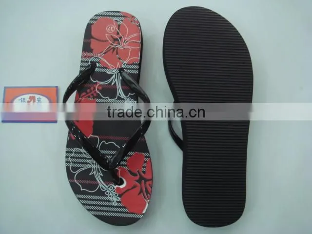 663 LOULUEN Custom Lady Wedge Heel Slippers Flip Flops For Women Wholesale