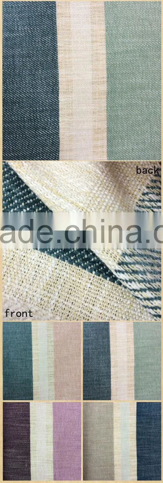 Modern style Stripe Chenille linen fabric for Curtain, sofa cover, cushion cover, bedding