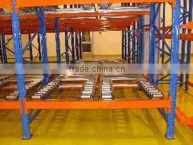warehouse picking system carton flow rack with gravity fed roller