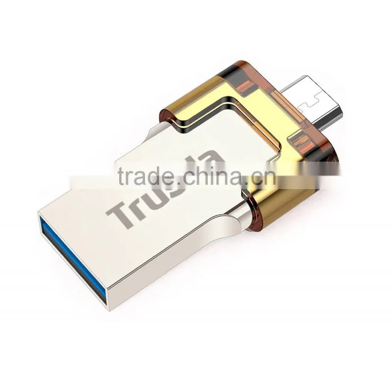 TRUSDA 2016 Hot selling Dual USB Port otg usb flash drive for iphone usb flash drive for mobile and laptop