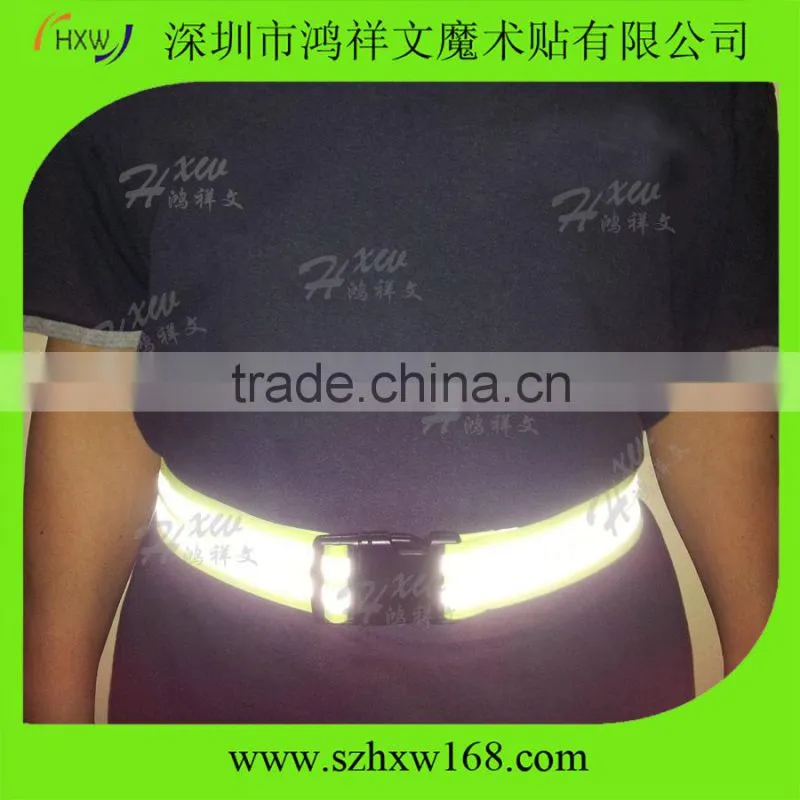 Light weight fully adjustable High Visibility Reflective elastic running belt
