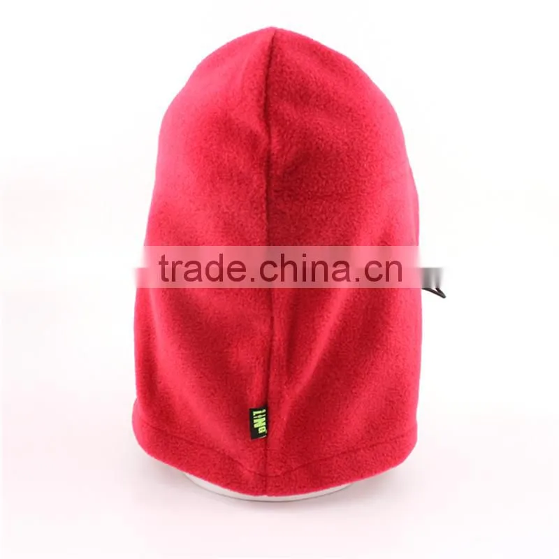 Warm red fleece face mask animal balaclava