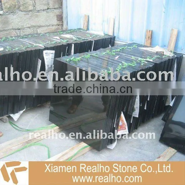 polished absolute black granite tile