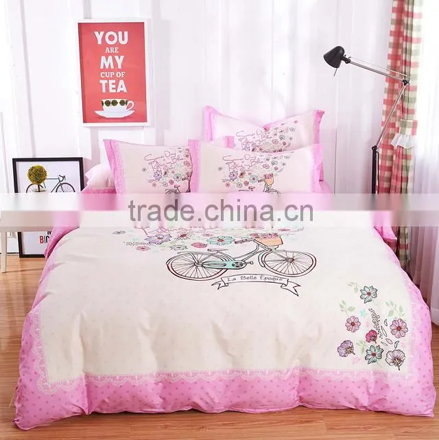 Crescent Duvet/Quilt Cover With Pillow Cases Bedding Set pink princess design