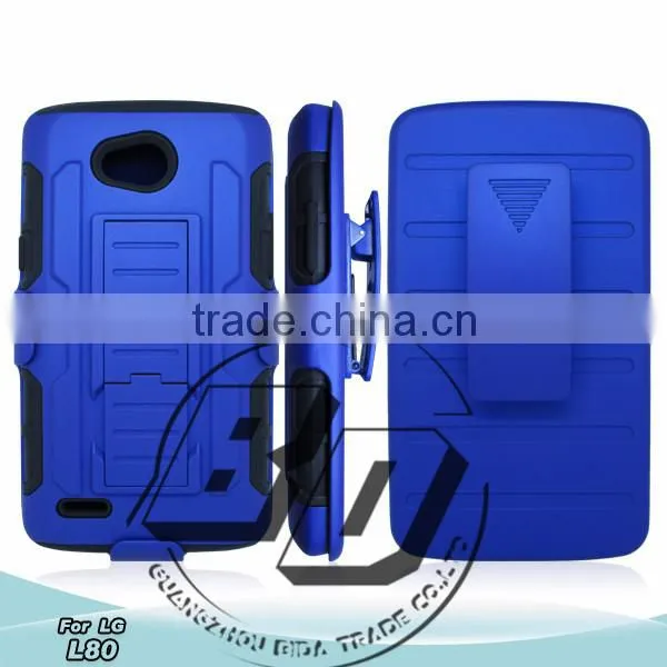 New Design Classical Combo Heavy Duty Hybrid Rugged Rubber Gel Armor Case with Belt For LG L80