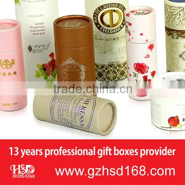 Wholesale black tube box custom made paper packaging stamping logo round candle box
