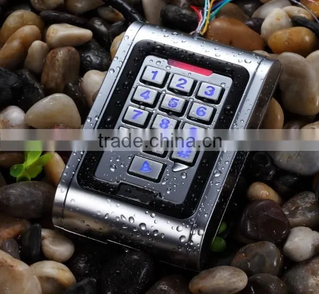Standalone Metal keypad RFID access control kit set system with exit button,power, rfid card,magnetic lock