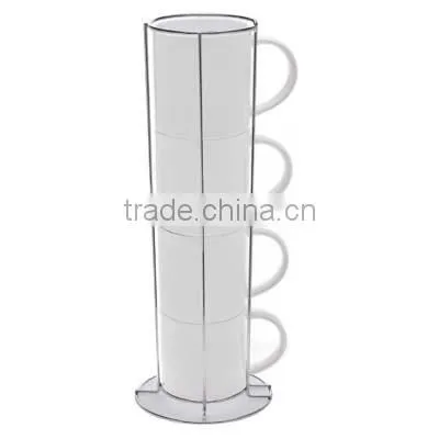 stackable coffee mugs with rack