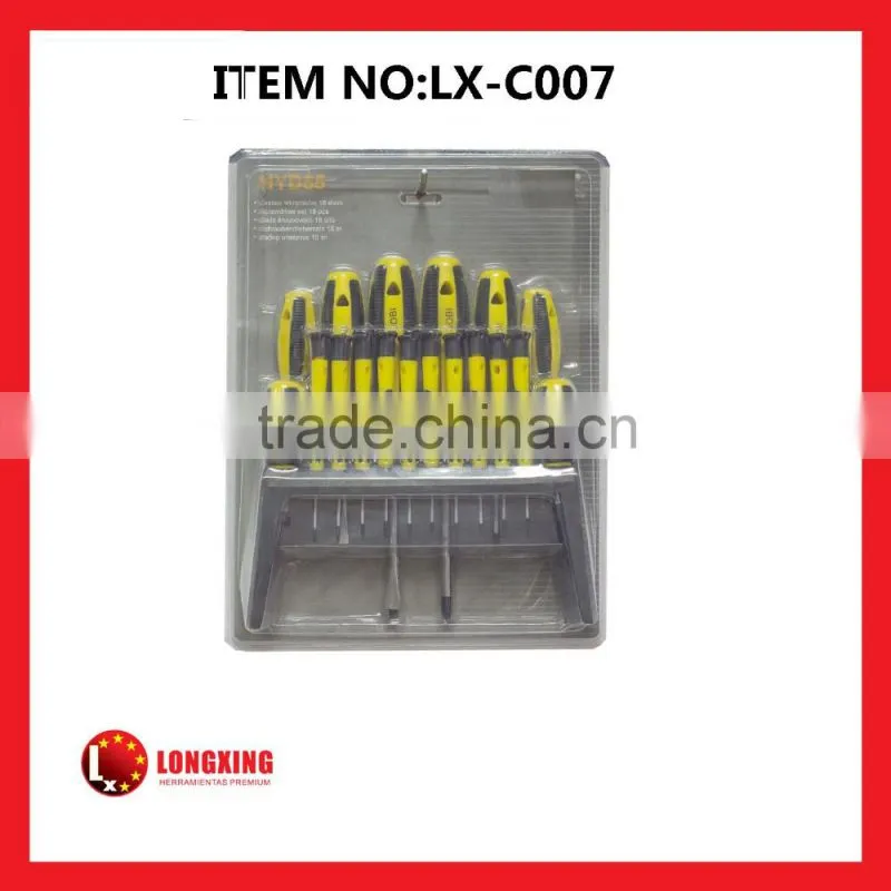 Factory Supply best selling promotion 18 pcs multi-function screwdrivers set LX-c007/rubber screwdriver tip/torx screwdriver set