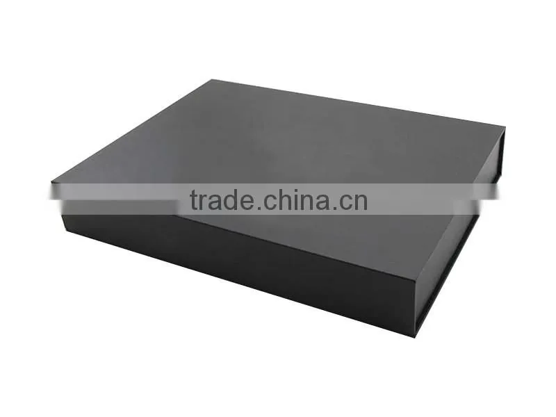 High quality black clamshell magnetic paper box with EVA insert for oil bottle / custom paper gift box