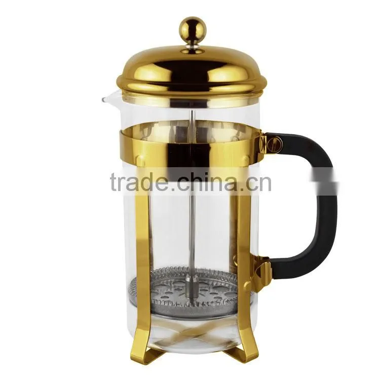 Borosilicate Glass golden plating Cafetiere French Press