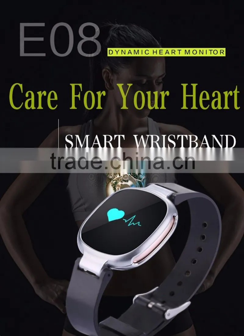 sport Waterproof Smart Wristband E08 Smart band Heart rate monitor Mp3 player Fitness Bracelet for OS Android