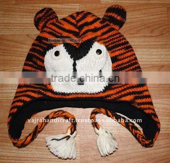 Nepal Woolen Inner Fleece Pink Winter Christmas Child Hat