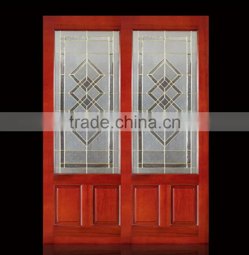 2014 Waterproof double leaf swing copper glass doors