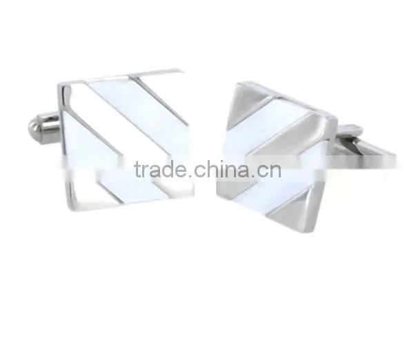 men's stainless steel diagonal stripe inlay cuff links