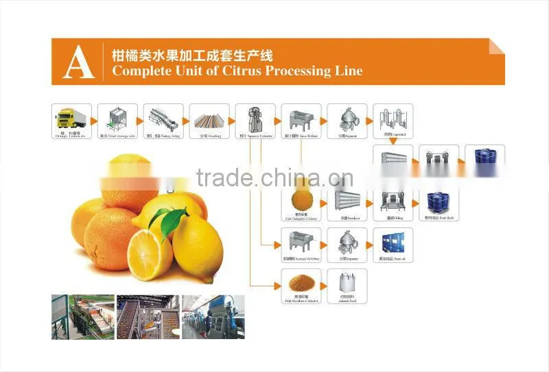 citrus processing line for produce orange juice