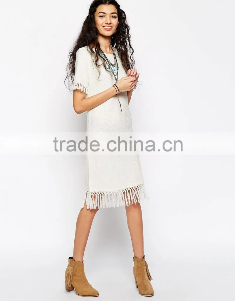 High fashion design sexy women sweater dress knitting dress fringing dress