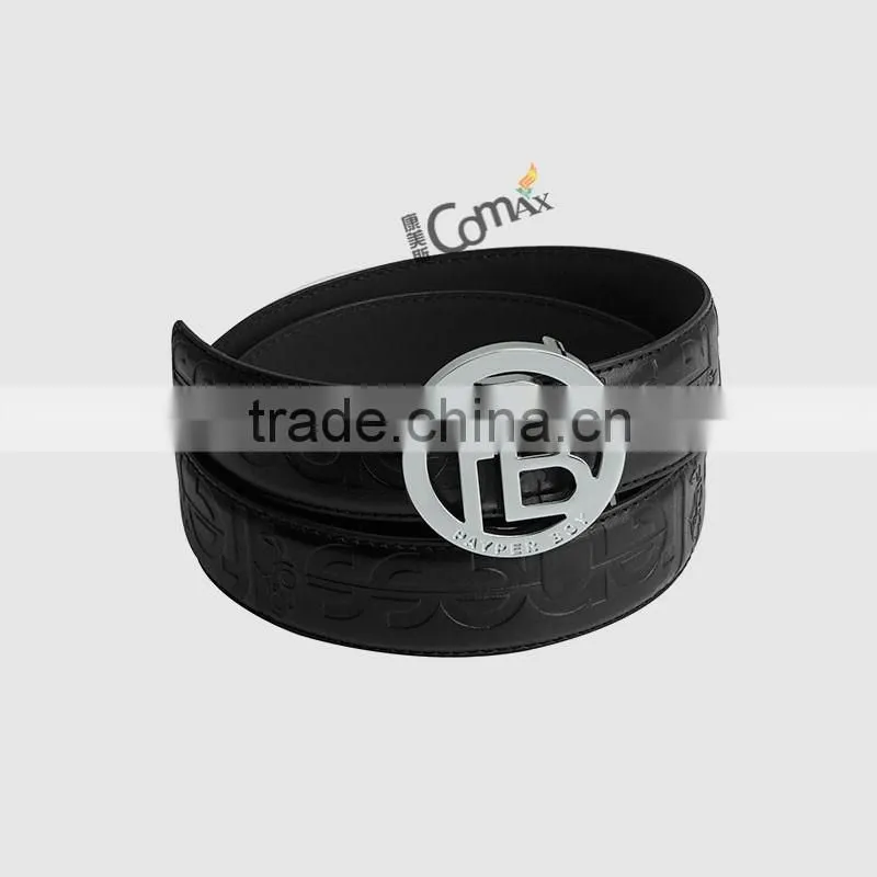 Hollow round metal custom belt buckle with engraved logo