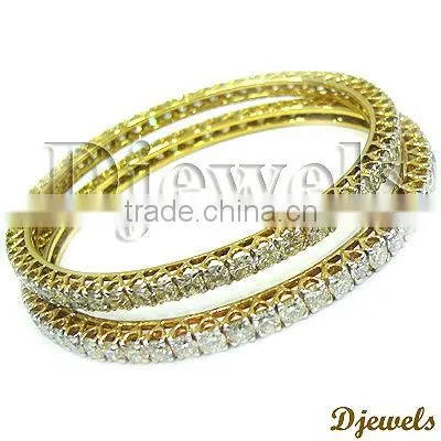 Diamond Gold Bangles, Indian Diamond Gold Bangles, Diamond Jewelry