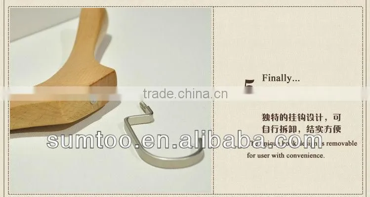 2014 hot selling durable matted luxury wooden hanger