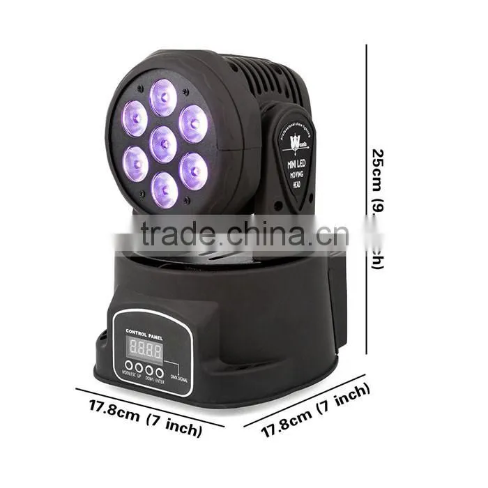 Cheap 100W 7-LED RGBW Auto Sound Control Rotary Led Stage Light Black