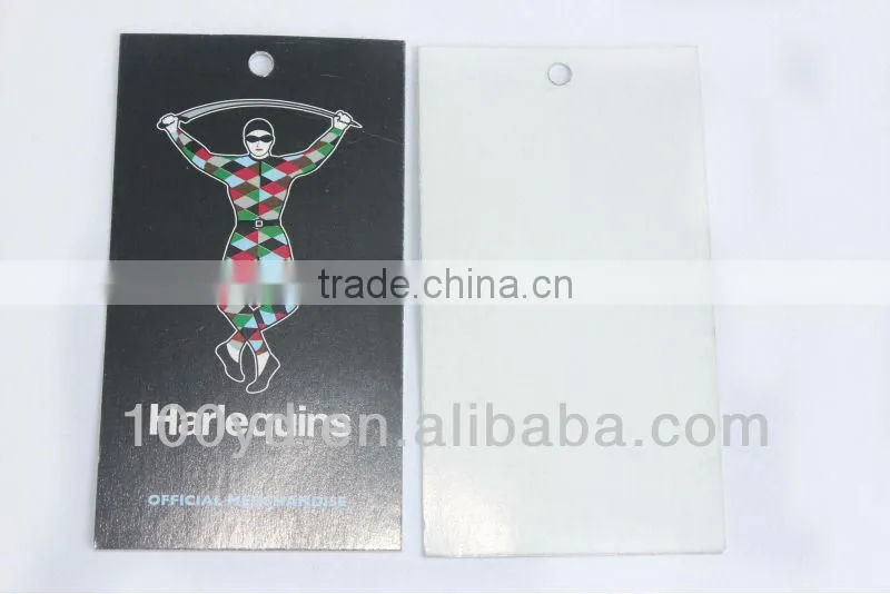 Custom packaging foil-edged hangtags recycled paper jeans hang tag designs