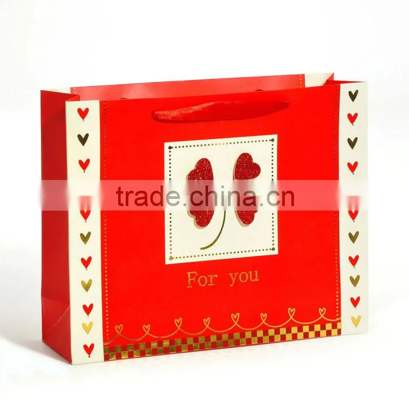 Hot sell butterfly printed recycle paper gift bag with handle