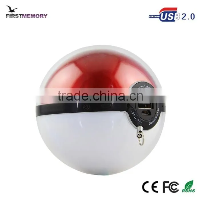 Packing box Mobile game Cosplay Pokemon Go Poke ball2 12000mAh LED Quick Charge Power Bank