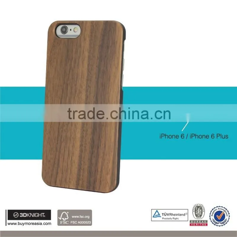 Factory Price Mobile Accessories Laser Engraving Custom Design PC Edge Wooden Cell Phone Case for iPhone 6 Case Wood