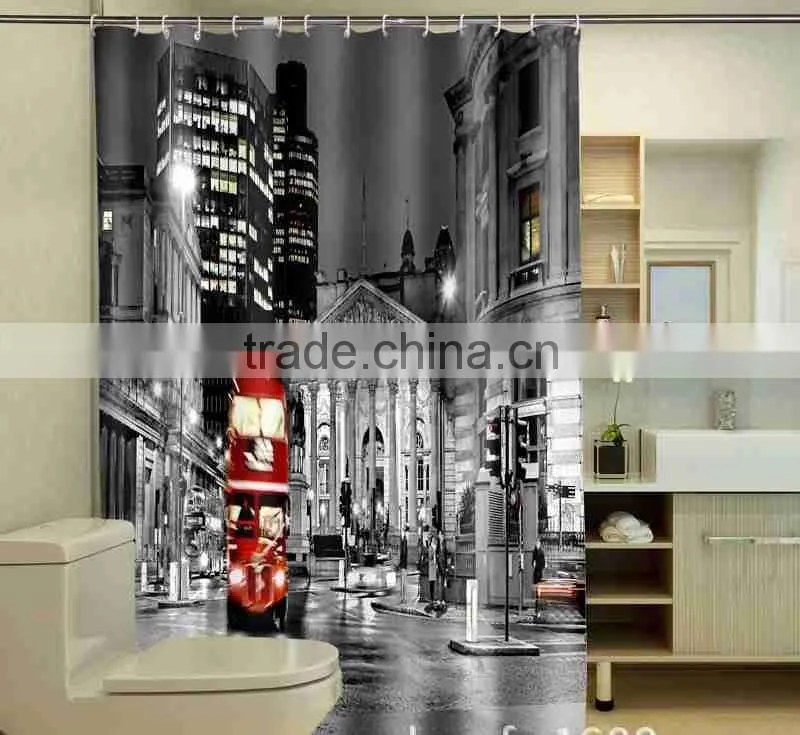 Photo Printed Building Shower Curtain