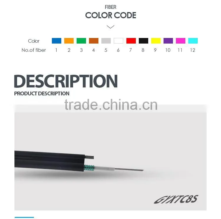 GYXTC8S Figure 8 type 4 core aerial fibre optique cable from china manufacturer