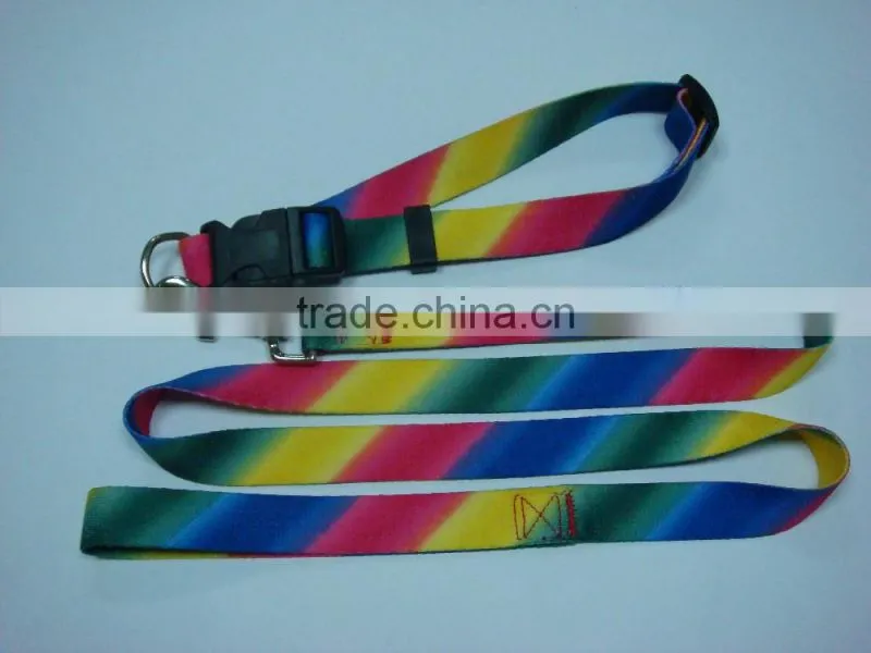 Rainbow color pet dog leashes and collars/dog harness