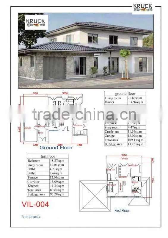CE light steel structure villa