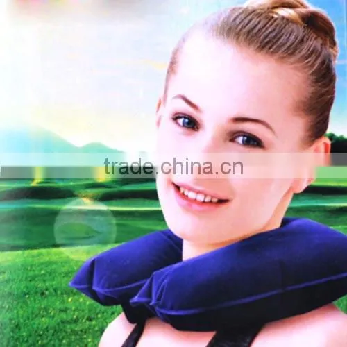 Inflatable Soft Car Head Neck Rest Compact Air Cushion Pillow For Travel Flight
